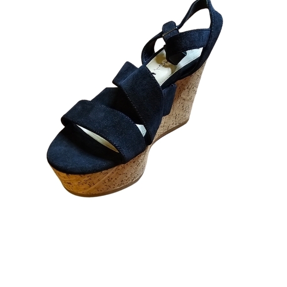 Via Spiga Kendall Women's Wedge Sandals Black Size 7 M - Picture 3 of 5